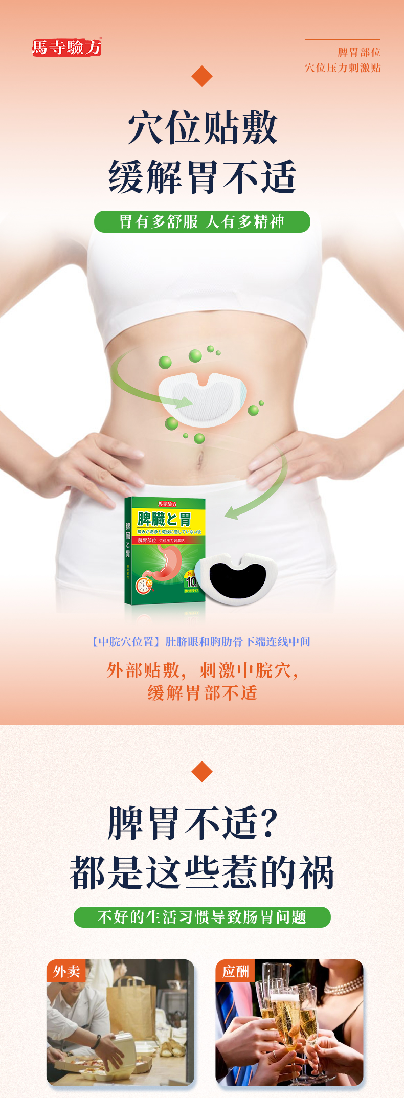 脾胃貼的正確貼法圖片，脾胃貼貼在哪個(gè)位置，兒童脾胃貼位置圖